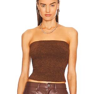 VINCE Strapless Women’s Wool And Alpaca Top in Tobacco size large